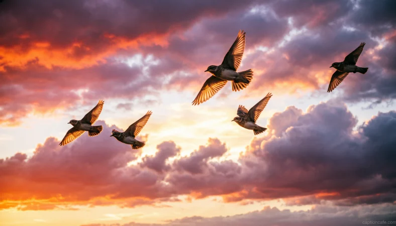 Aesthetic Flying Birds Captions