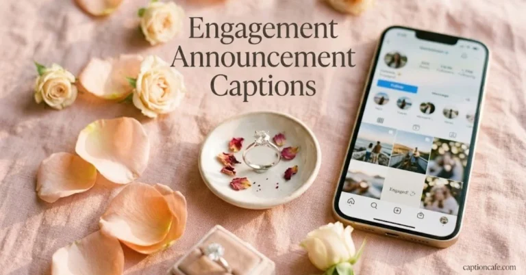 engagement announcement captions