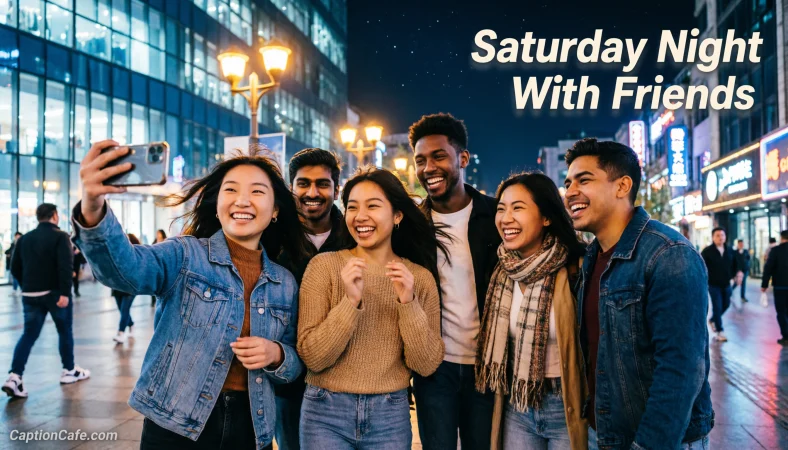 Saturday Night Captions With Friends