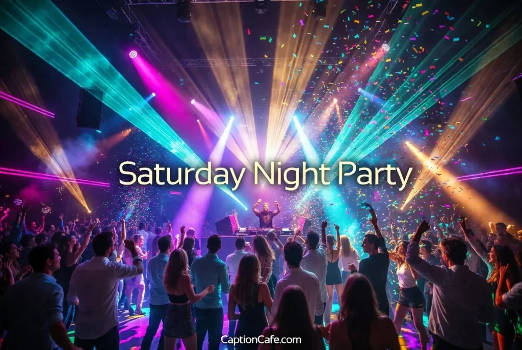 Saturday Night Party Captions