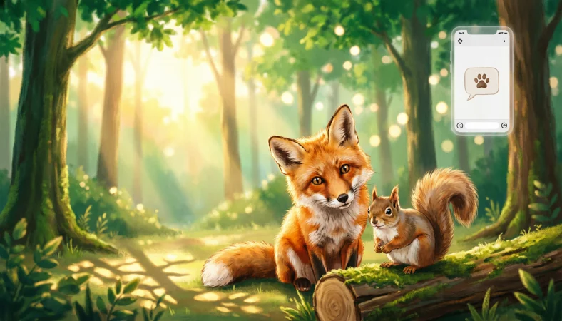 Forest animal captions