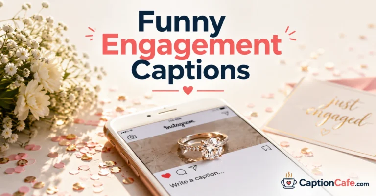 funny engagement captions