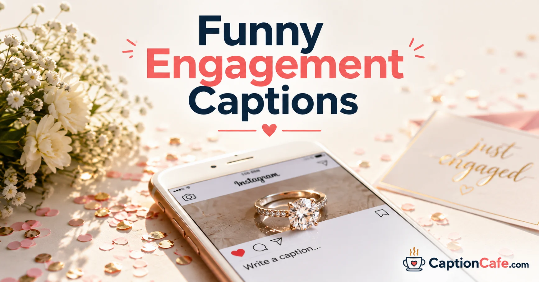funny engagement captions