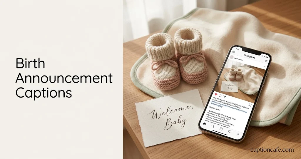 birth announcement captions