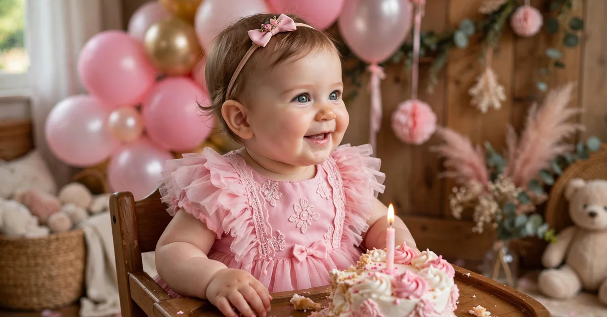 First Birthday for Baby Girl Captions