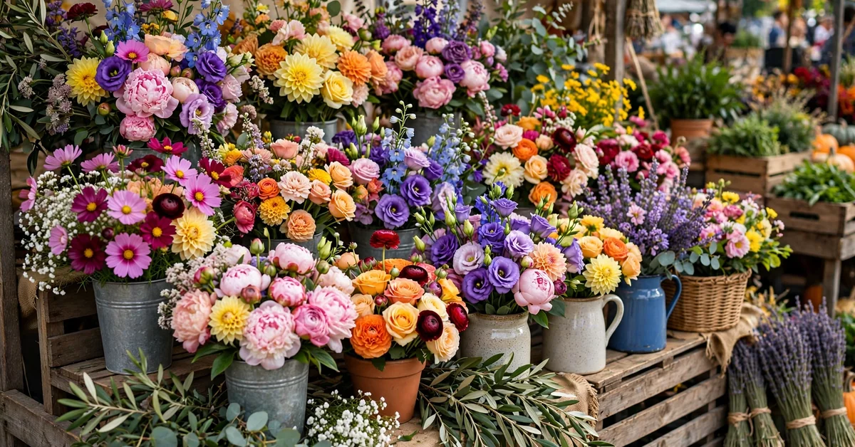 Flower Market Captions