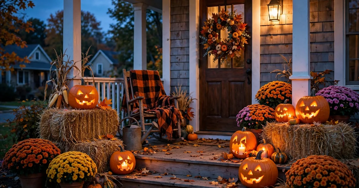 Porch & Pumpkin Trick or Treat Captions