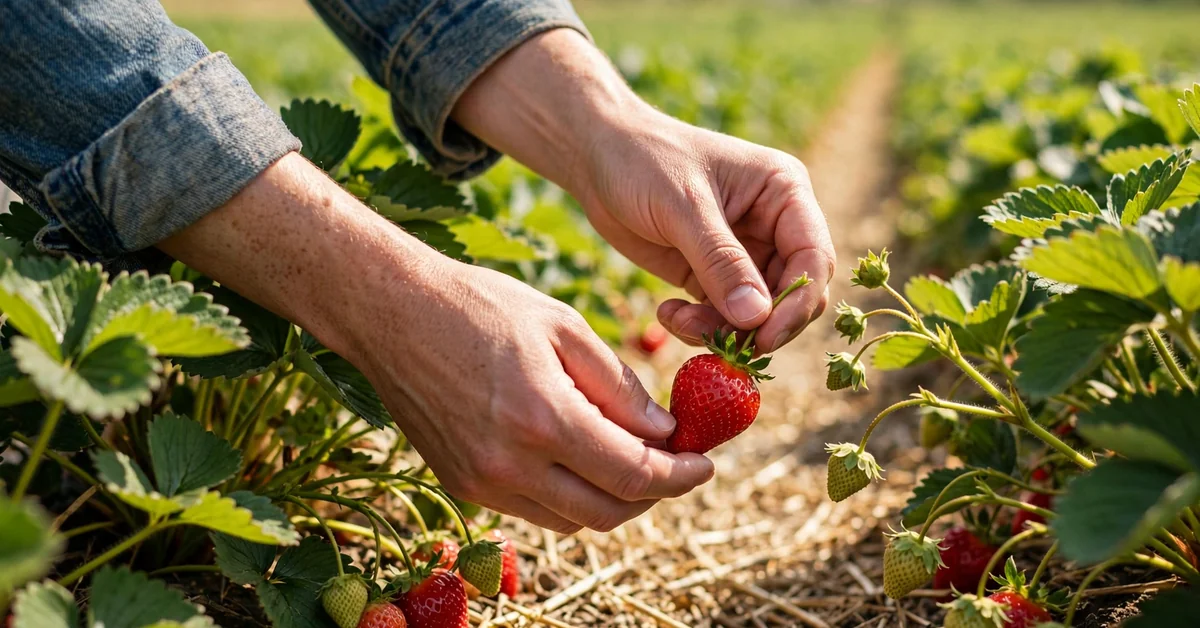 Strawberry Picking Captions